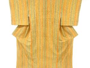 縞に花更紗模様小紋着物